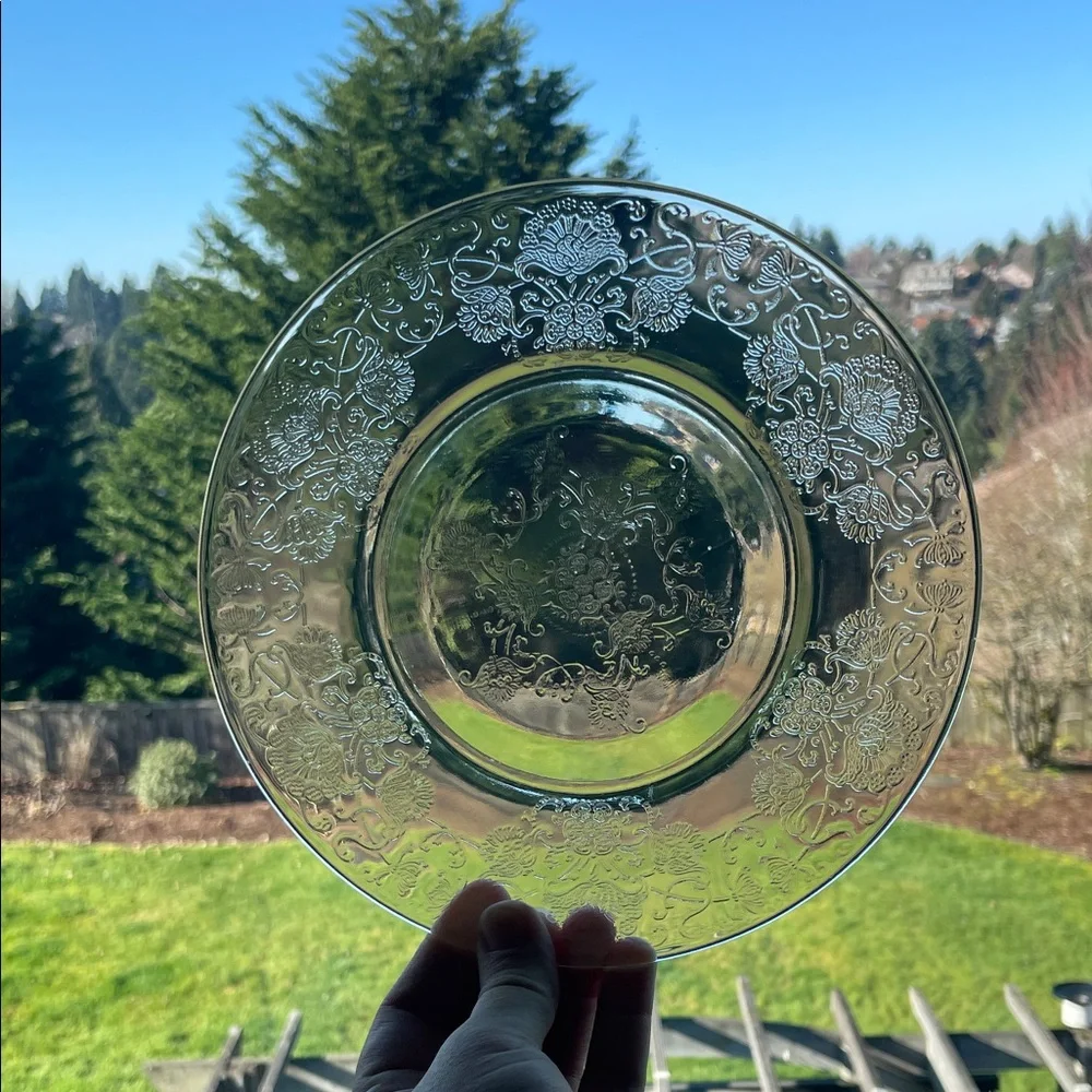 Hazel Atlas Yellow Florentine Depression Glass Salad Plates –Set of 4, 8